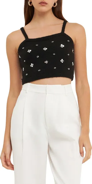 Sequin Floral Sweater Camisole