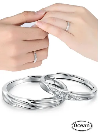 Couple Set Adjustable Rings, Fashionable And Classic, Suitable As A Couple Gift 
