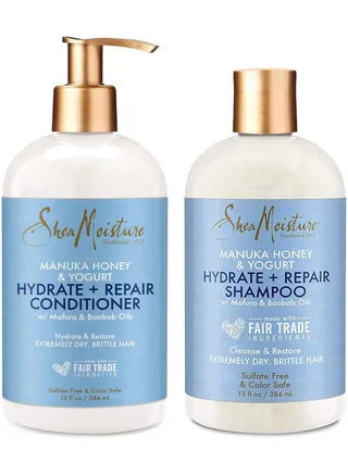 Shea Moisture Hydration & Repair Conditioner for Damaged Hair, Shea Butter, Manuka Honey and Yogurt Shampoo and Conditioner 13 oz 