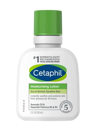 Cetaphil Body Moisturizer, Moisturizing Lotion for All Skin Types, Suitable for Sensitive Skin, New Packaging 2 Ounce, Fragrance Free, Hypoallergenic, Non-Comedogenic 
