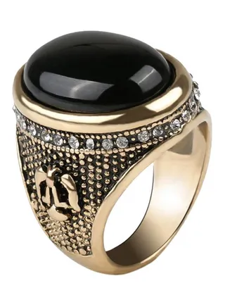 Vintage Big Rhinestone Inlaid Ring 