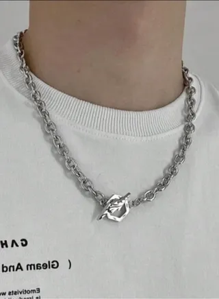 Silver Stainless Steel Necklace For Men 
