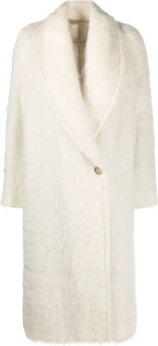 Textured Single-Breasted Coat