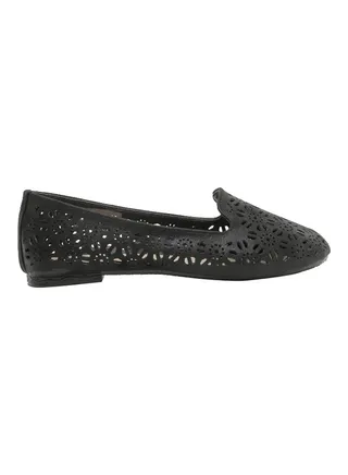 Flower Cut-Out Ballerinas Black 