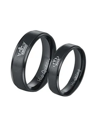 Titanium "King Queen" Anniversary Rings 