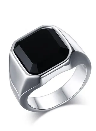 Titanium Signet Ring , Style Ring Set, Personalized Ring Jewelry , Fashion Elegant Gifts 
