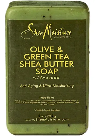 SheaMoisture Green Tea Soap with Olive Oil and Shea Butter, Anti-Aging and Ultra Moisturizing - 8 oz (227g) 