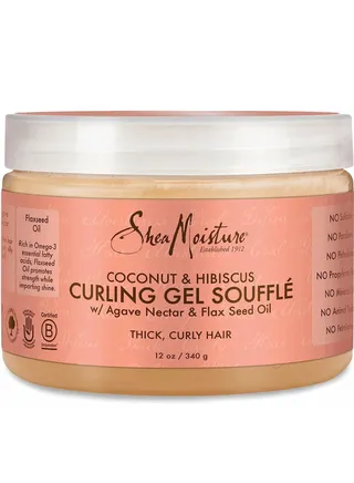 Shea Moisture Curling Gel Souffle, for thick, curly hair with Coconut and Hibiscus to moisturize and protect, 12 oz (340 g) 