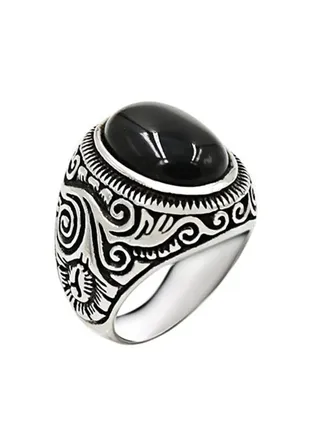 Luxury Fashion Black Onyx Pietersite Rings Jewelry Male Men Titanium Steel Gemstones Ring 