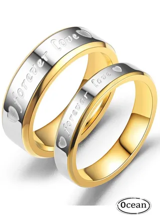 Titanium Steel Couple Ring, Forever Love Heart Couple Ring, Fashionable And Classic, Suitable As A Couple Gift 