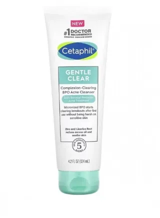 Cetaphil Gentle Clear BPO Acne Cleanser with 2.6% Benzoyl Peroxide, Creamy and Soothing for Sensitive Skin, Suitable for All Skin Types, 4.2 oz. 