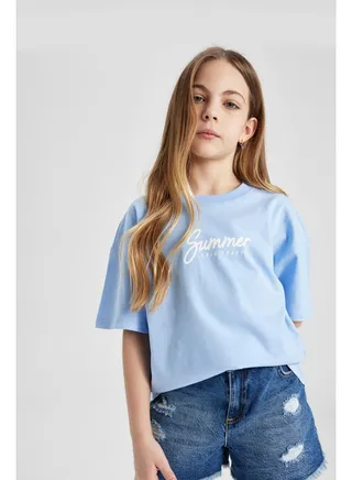 Girl Oversize Fit Knitted Short Sleeve Body 