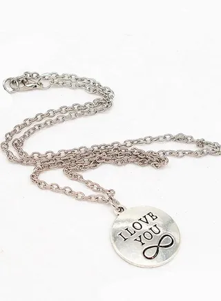 Fashion All-Match Lady I Love You Lettering Alloy Necklace 