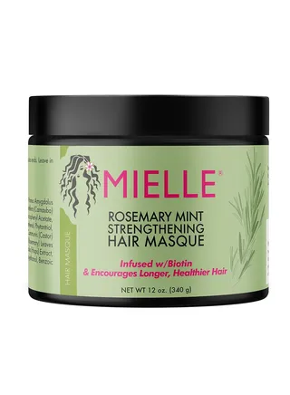 Mel Organics Rosemary Mint Strengthening Hair Mask 340g, Deep Treatment with Essential Oil and Biotin, Miracle Repair for Dry, Damaged and Frizzy Hair, 12 oz 
