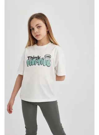 Girl Relax Fit Knitted Short Sleeve Body 
