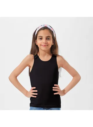 Mojo Girls' Wide Strap Tank Top Comfortable Black 