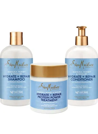 Shea Moisture Moisturizing & Repairing Manuka Honey & Yogurt Shampoo, Conditioner and Mask, Set of 3, for Dry Hair 