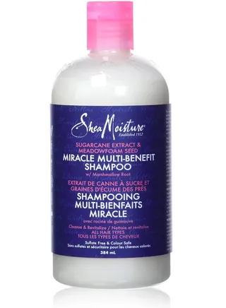 Shea Moisture Dry Hair Shampoo with Sugarcane Extract, Silicone Free, Paraben Free, Meadowfoam Free, 13 oz, Navy & White 