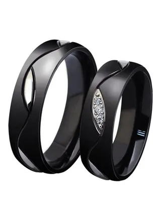 Titanium Steel Couple Rings Set 