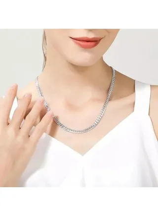 925 Sterling Silver Luxury Brand Design Noble Chain Necklace for Women Men Fashion Wedding Engagement Jewelry 