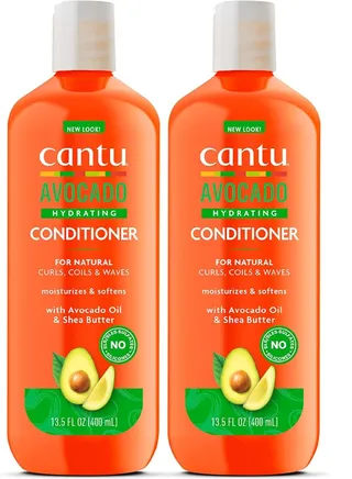 Cantu Avocado Pure Shea Butter Silicone-Free Moisturizing Conditioner, 13.5 oz (Pack of 2) (Packaging May Vary) 