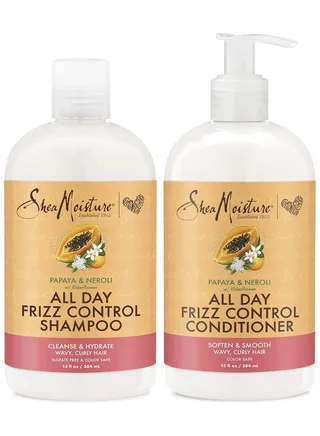 Shea Moisture Women's Neroli Papaya Shampoo and Conditioner for All Day Frizz Control, 2 Count, 13 fl oz (Pack of 2) 