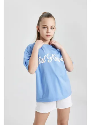 Girl Oversize Fit Knitted Short Sleeve Body 