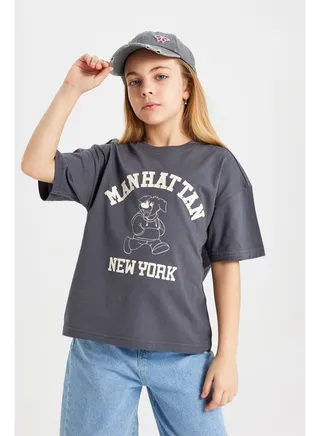 Girl Oversize Fit Knitted Short Sleeve Body 