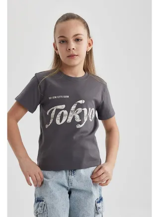 Girl Slim Fit Knitted Short Sleeve Body 