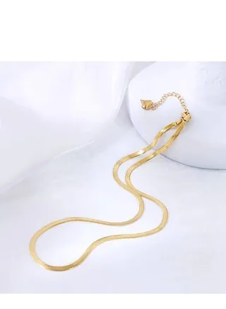 Fixed gold stainless steel chain, length 45cm + 5cm extension 