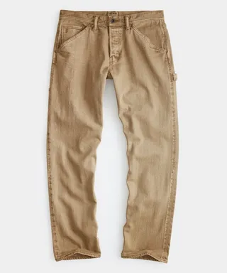 Garment Dyed Selvedge Denim Carpenter Pant in Dark Wheat