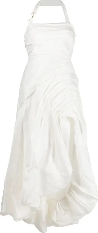 Mika draped split midi dress