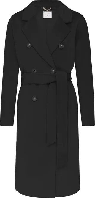 Belle & Bloom - Boss Girl Double-Breasted Lined Wool Coat - Black