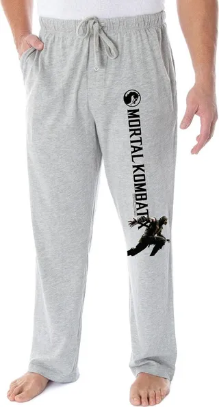 Mortal Kombat Men's Scorpion Character And Logo Loungewear Pajama Pants (3XL) Grey