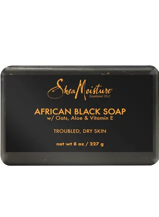 SheaMoisture African Black Soap Bar Shea Butter, 1-Pack Moisturizing Bar, 8 oz, White 