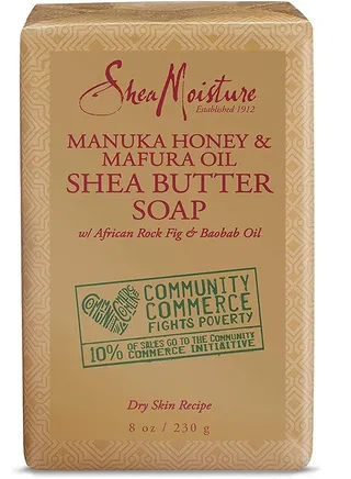 Shea Moisture Manuka Shea Butter Soap with Honey and Mafura Oil for Dry Skin, Unisex, 236.58 g 