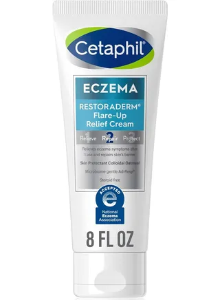 Cetaphil Restoderm Eczema Flare-Up Relief Cream, for Eczema Prone Skin, 8 oz, Barrier Repair, 48 Hour Hydration, Protectant 2% Colloidal Oatmeal Steroid Free 