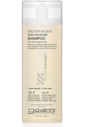 Giovanni Eco Chic Shampoo, Smooth as Silk - Deeply Moisture & Soothe Frizz Formula, 8.5 oz (Pack of 1) 