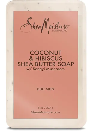 SheaMoisture Bar Soap for Dull, Dry Skin, Sulfate Free Coconut & Hibiscus Bar Soap, 8 oz (227g) 