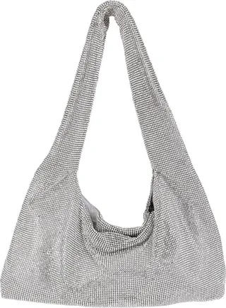 White Brass Mesh Shoulder Bag