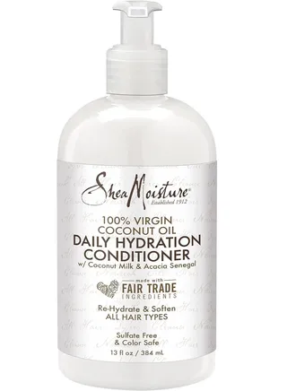 Shea Moisture Conditioner with 100% Virgin Coconut Oil, Silicone and Sulfate Free, for all hair types, 384 ml 