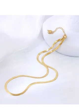 Fixed gold stainless steel chain, length 45cm + 5cm extension 