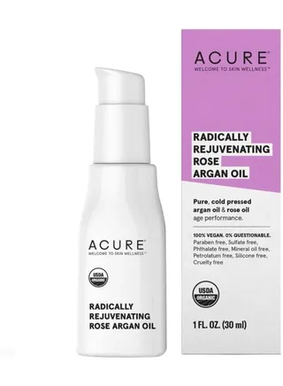 Accor Radically Renewing Rosehip Argan Oil | 100% vegetarian | Provides anti-aging support | Pure, cold-pressed and enriched with Vitamin E - moisturizes and restores | 1 fl oz, white, for dry skin ty 