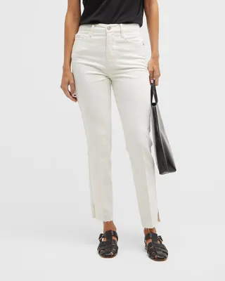 Le Sylvie Cropped Straight Split-Hem Jeans