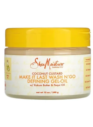 Shea Moisture Coconut Custard Make It Last Wash & Go Defining Oil Gel for Unisex 2.2 oz Gel 