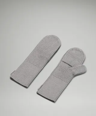 Ribbed Merino Wool-Blend Knit Mittens