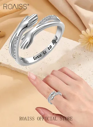 Adjustable Hug Ring Minimalist Modern Design Stylish and Trendy Couple's Matching Ring Unisex Design Adjustable Opening for Comfortable Fit Perfect Gift Idea 