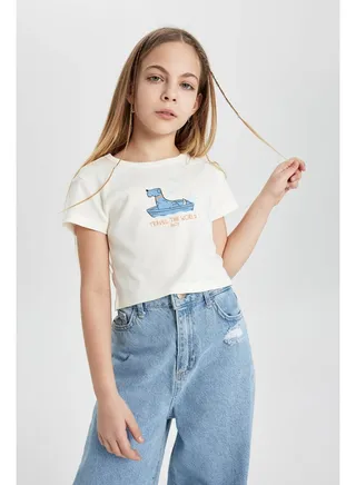Girl Knitted Short Sleeve Body 
