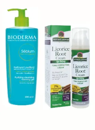 Set of Licorice Cream 50 ml + Bioderma Sebium Foaming Cleansing Gel, 500 ml 