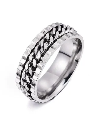 Chain Design Ring For Unisex 